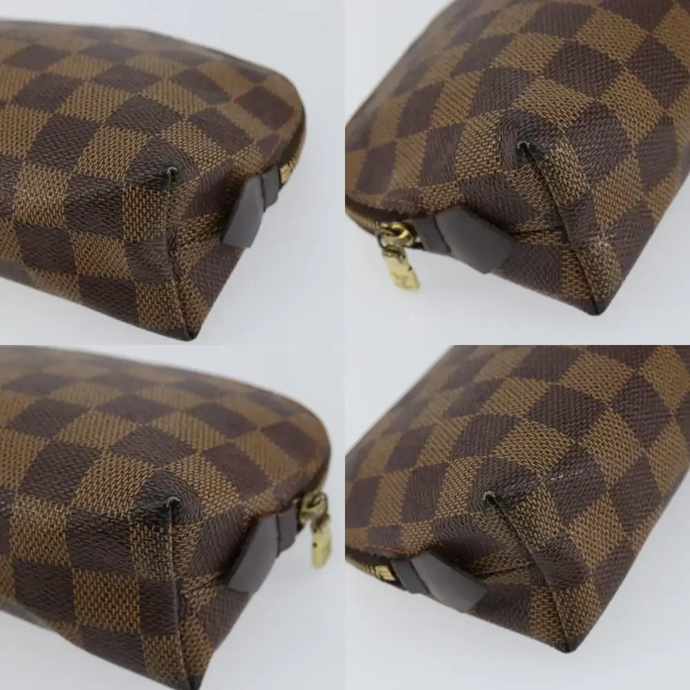 Louis Vuitton Damier Ebene Pochette Cosmetic PM Pouch Brown